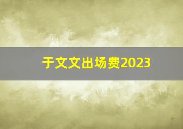 于文文出场费2023