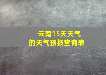 云南15天天气的天气预报查询表