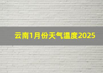 云南1月份天气温度2025