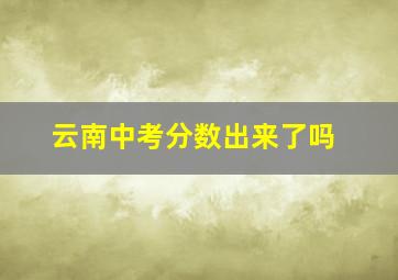 云南中考分数出来了吗