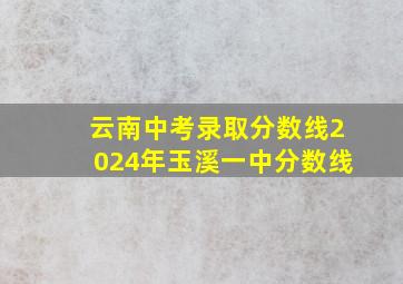 云南中考录取分数线2024年玉溪一中分数线