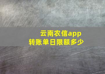 云南农信app转账单日限额多少