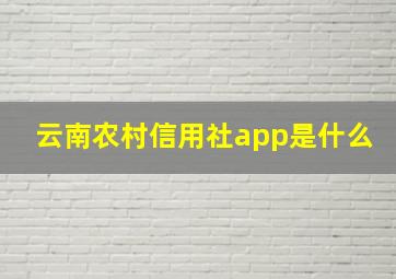 云南农村信用社app是什么