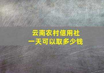 云南农村信用社一天可以取多少钱