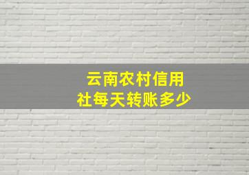 云南农村信用社每天转账多少