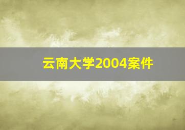 云南大学2004案件