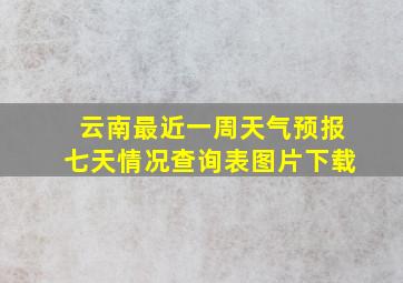 云南最近一周天气预报七天情况查询表图片下载