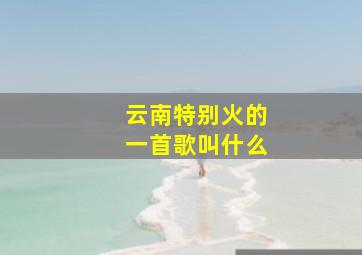 云南特别火的一首歌叫什么