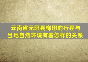 云南省元阳县梯田的行程与当地自然环境有着怎样的关系