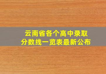 云南省各个高中录取分数线一览表最新公布