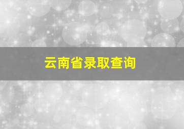 云南省录取查询