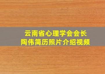 云南省心理学会会长陶伟简历照片介绍视频