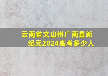 云南省文山州广南县新纪元2024高考多少人