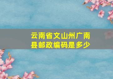 云南省文山州广南县邮政编码是多少