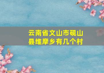 云南省文山市砚山县维摩乡有几个村