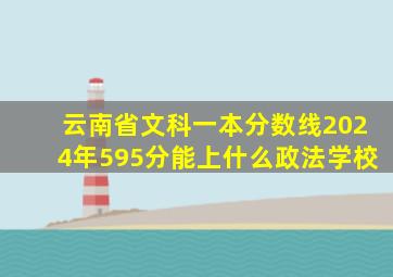 云南省文科一本分数线2024年595分能上什么政法学校