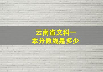 云南省文科一本分数线是多少