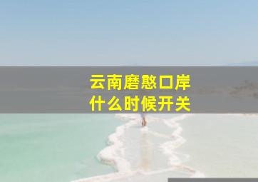 云南磨憨口岸什么时候开关