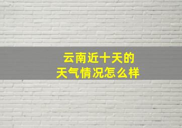 云南近十天的天气情况怎么样