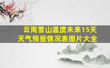 云南雪山温度未来15天天气预报情况表图片大全