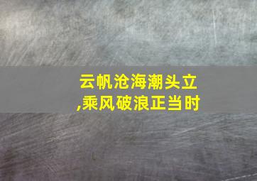 云帆沧海潮头立,乘风破浪正当时