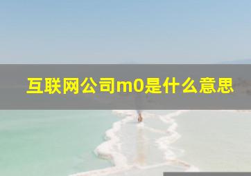 互联网公司m0是什么意思