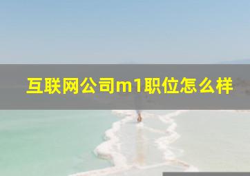 互联网公司m1职位怎么样