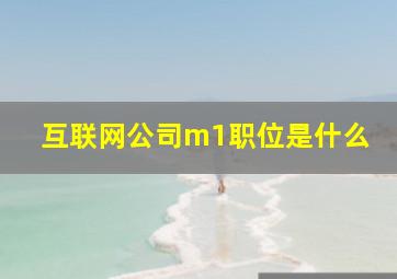 互联网公司m1职位是什么