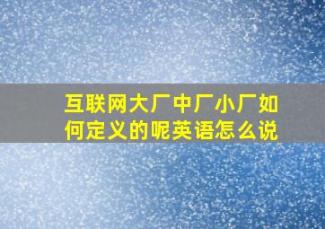 互联网大厂中厂小厂如何定义的呢英语怎么说