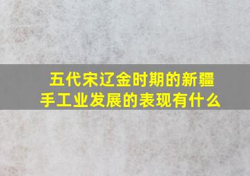 五代宋辽金时期的新疆手工业发展的表现有什么