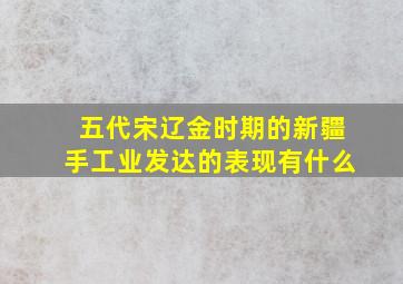 五代宋辽金时期的新疆手工业发达的表现有什么