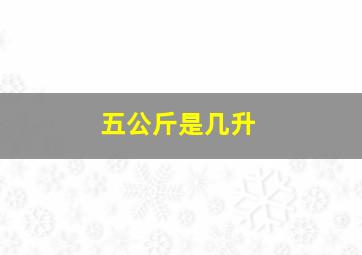 五公斤是几升