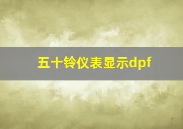 五十铃仪表显示dpf