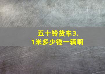 五十铃货车3.1米多少钱一辆啊