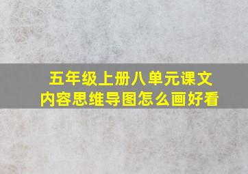 五年级上册八单元课文内容思维导图怎么画好看