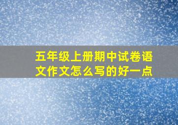 五年级上册期中试卷语文作文怎么写的好一点