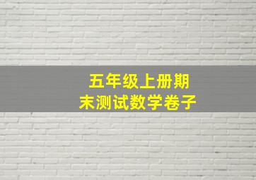 五年级上册期末测试数学卷子