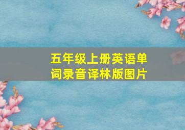 五年级上册英语单词录音译林版图片