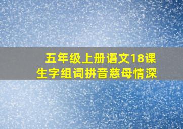 五年级上册语文18课生字组词拼音慈母情深