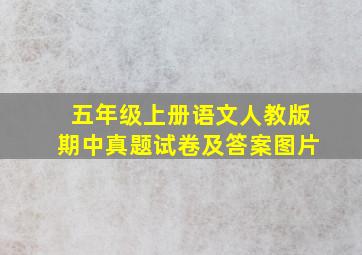 五年级上册语文人教版期中真题试卷及答案图片