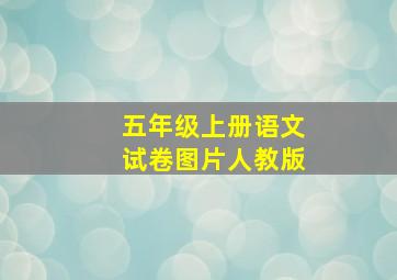 五年级上册语文试卷图片人教版