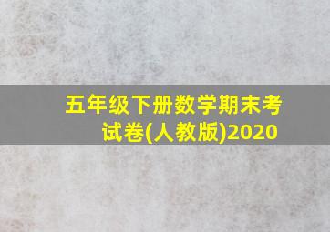 五年级下册数学期末考试卷(人教版)2020