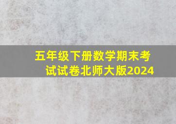 五年级下册数学期末考试试卷北师大版2024