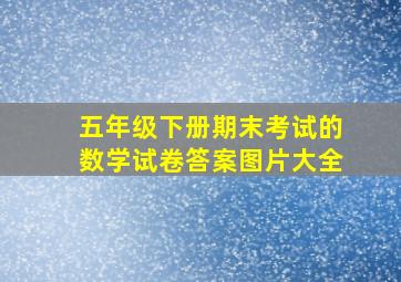 五年级下册期末考试的数学试卷答案图片大全