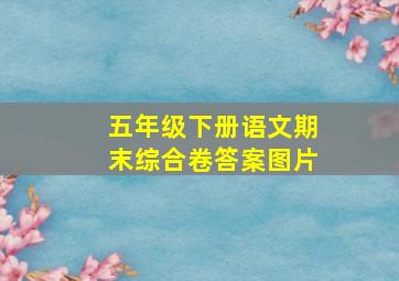 五年级下册语文期末综合卷答案图片