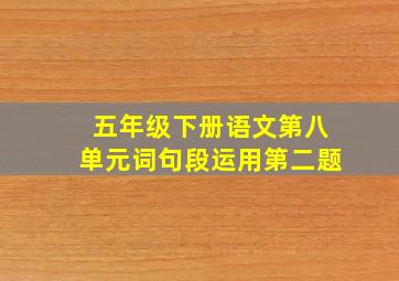 五年级下册语文第八单元词句段运用第二题