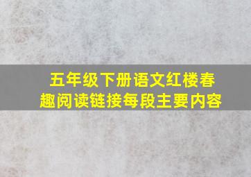 五年级下册语文红楼春趣阅读链接每段主要内容