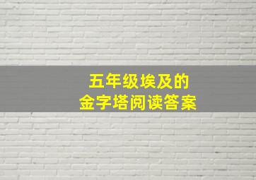 五年级埃及的金字塔阅读答案