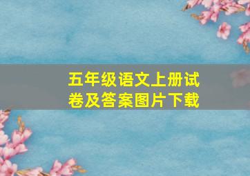 五年级语文上册试卷及答案图片下载