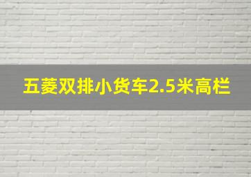 五菱双排小货车2.5米高栏